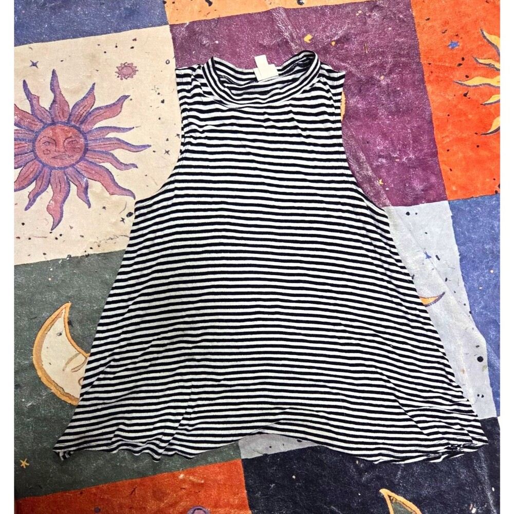 Mossimo Supply Co. Women’s Black/White Striped A-Line Dress L Short Pullover